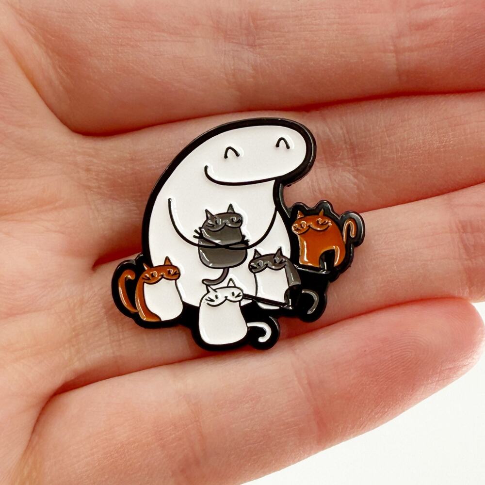 Covered in Cats Funny Cat Lady Enamel Pin